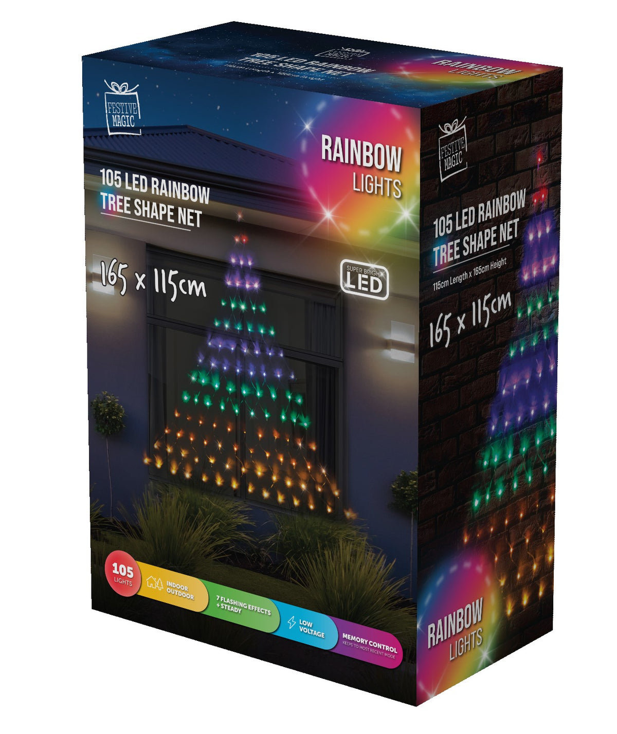 105 LED Rainbow Tree Shape Net