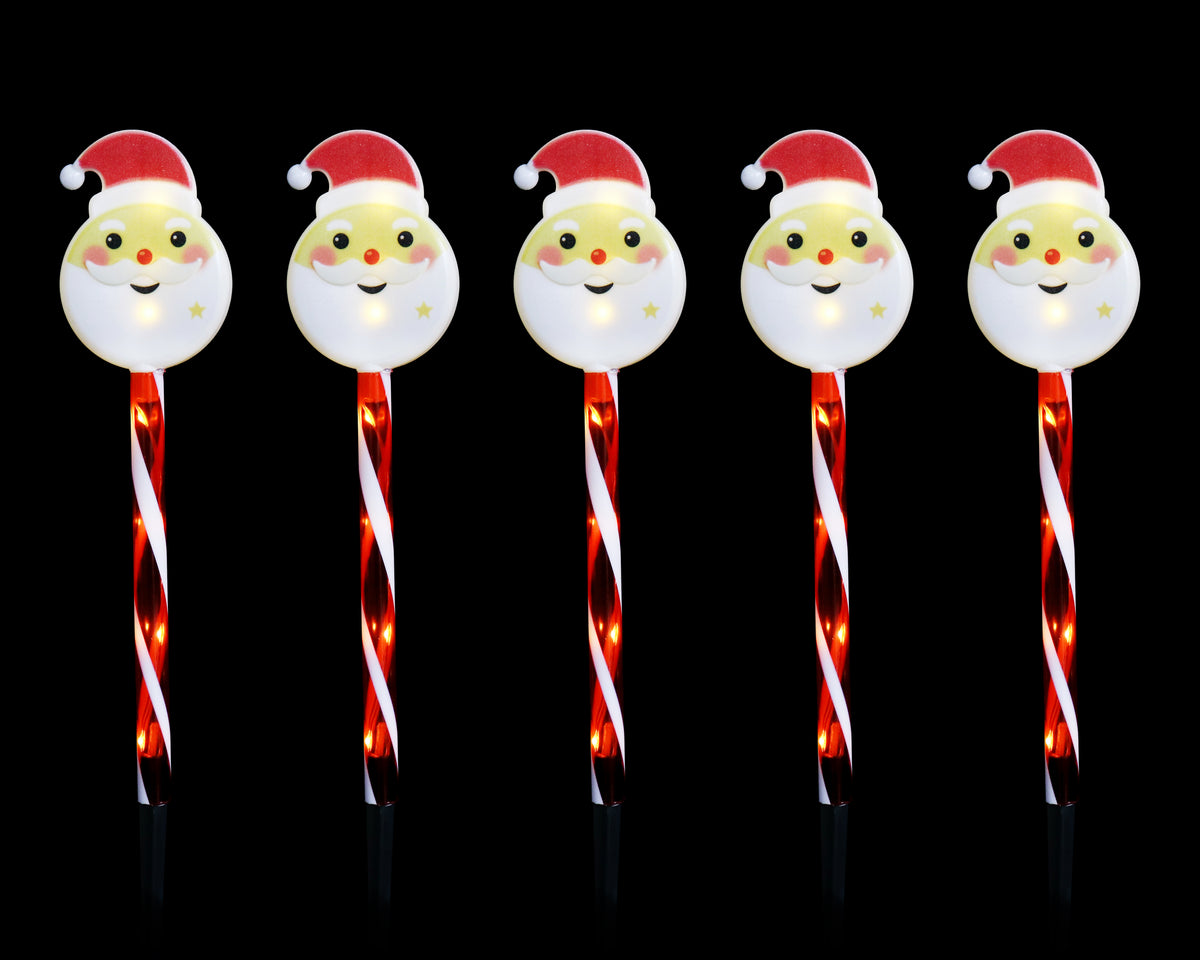 Solar Santa 5Pce Pathlights