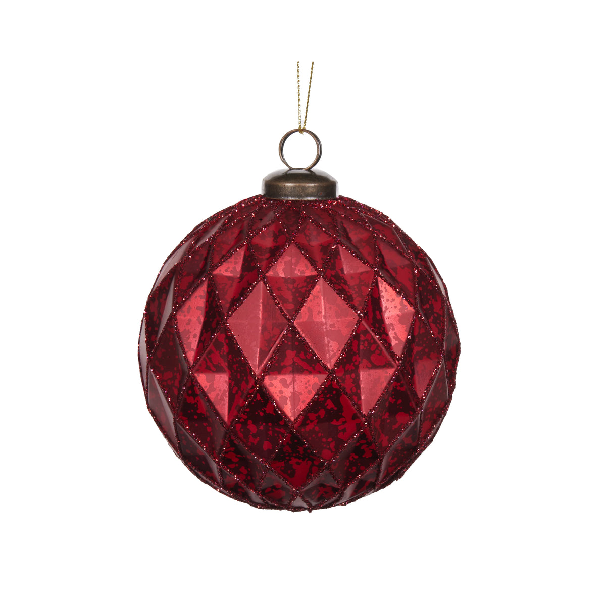 Red Quilted Bauble 10cm