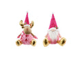Pink and Gold Reindeer/Gnome