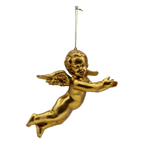 43cm Gold Cherub Hanging Left