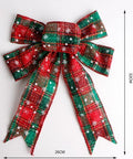Christmas Check Bow with Snowflakes