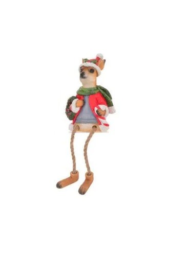 Kangaroo with Wreath Dangly Legs 12cm