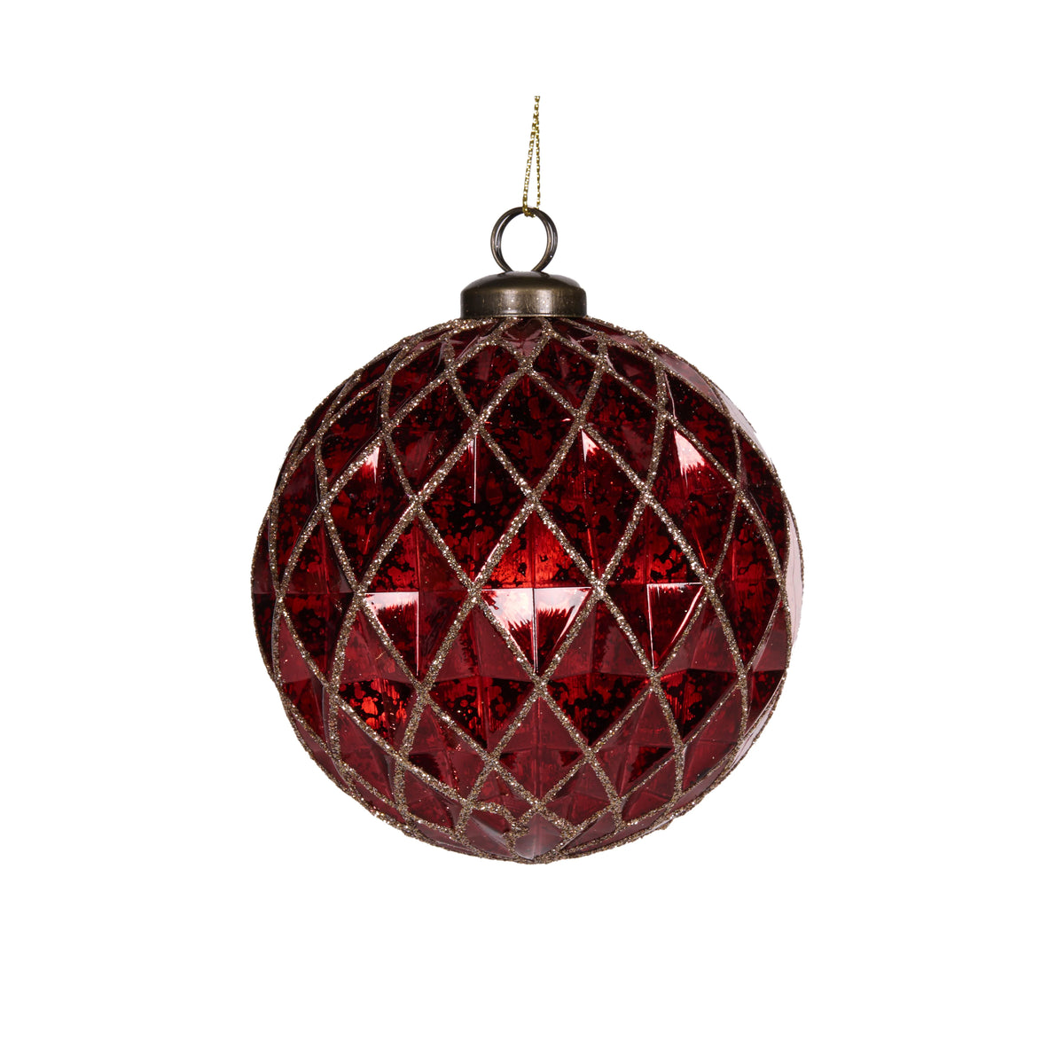 Red Quilted Bauble 10cm