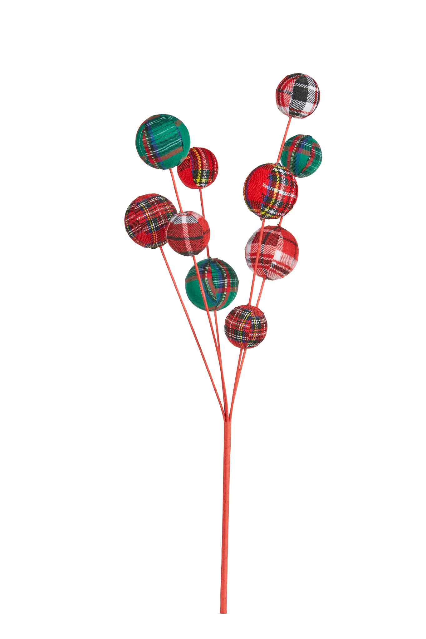 Ball Spray Christmas Decoration – Tartan, 60cm