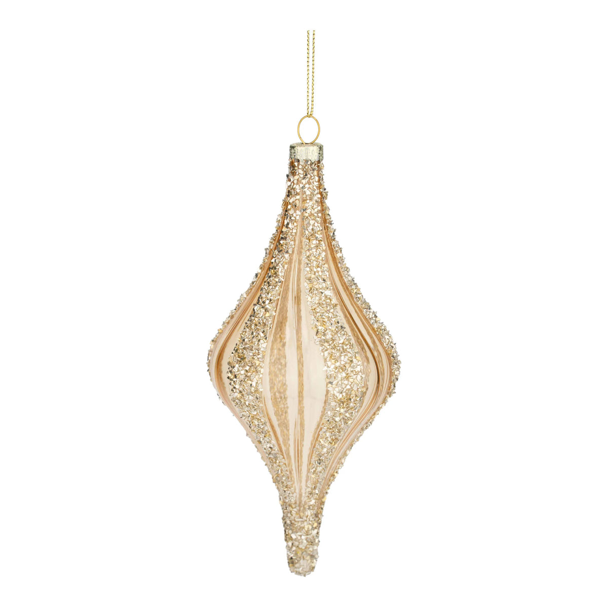 Champagne Encrusted Lined Long Drop – 14cm