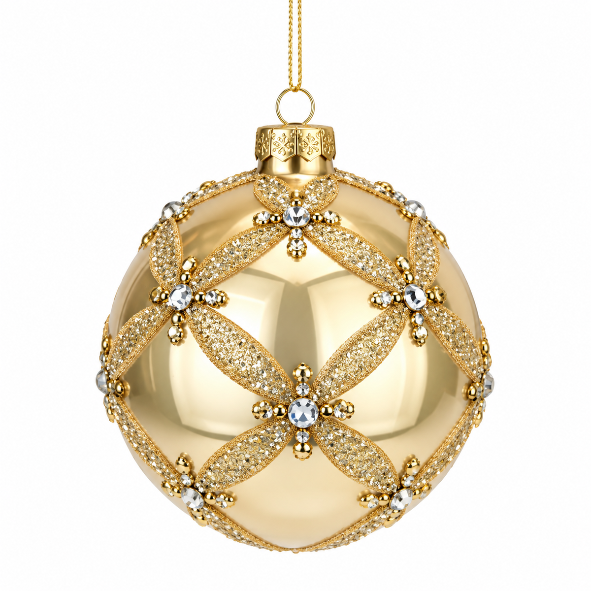 Champagne Gold Harlequin Ball – 10cm