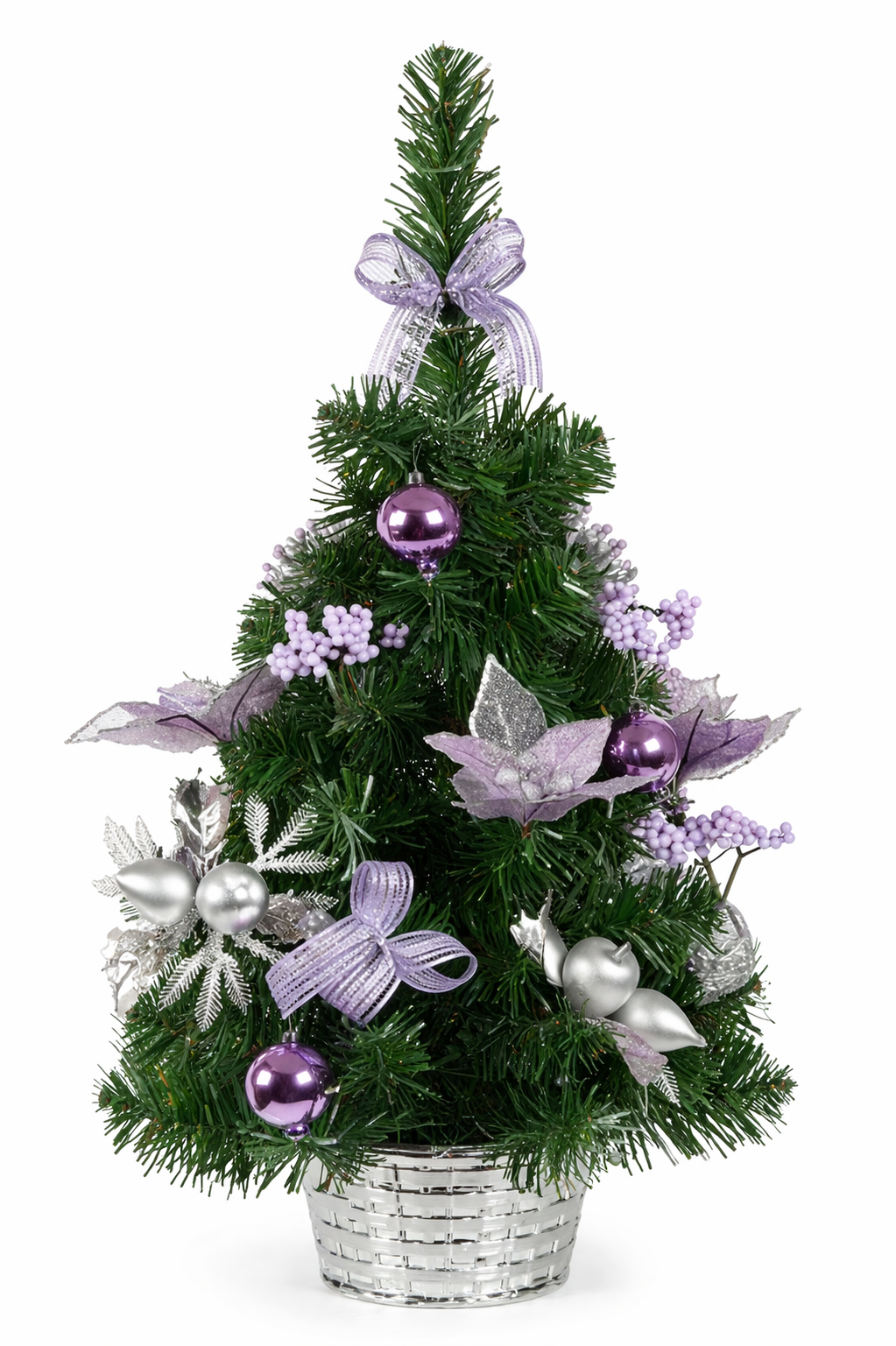 Purple & Silver Decorated Tree 45cm