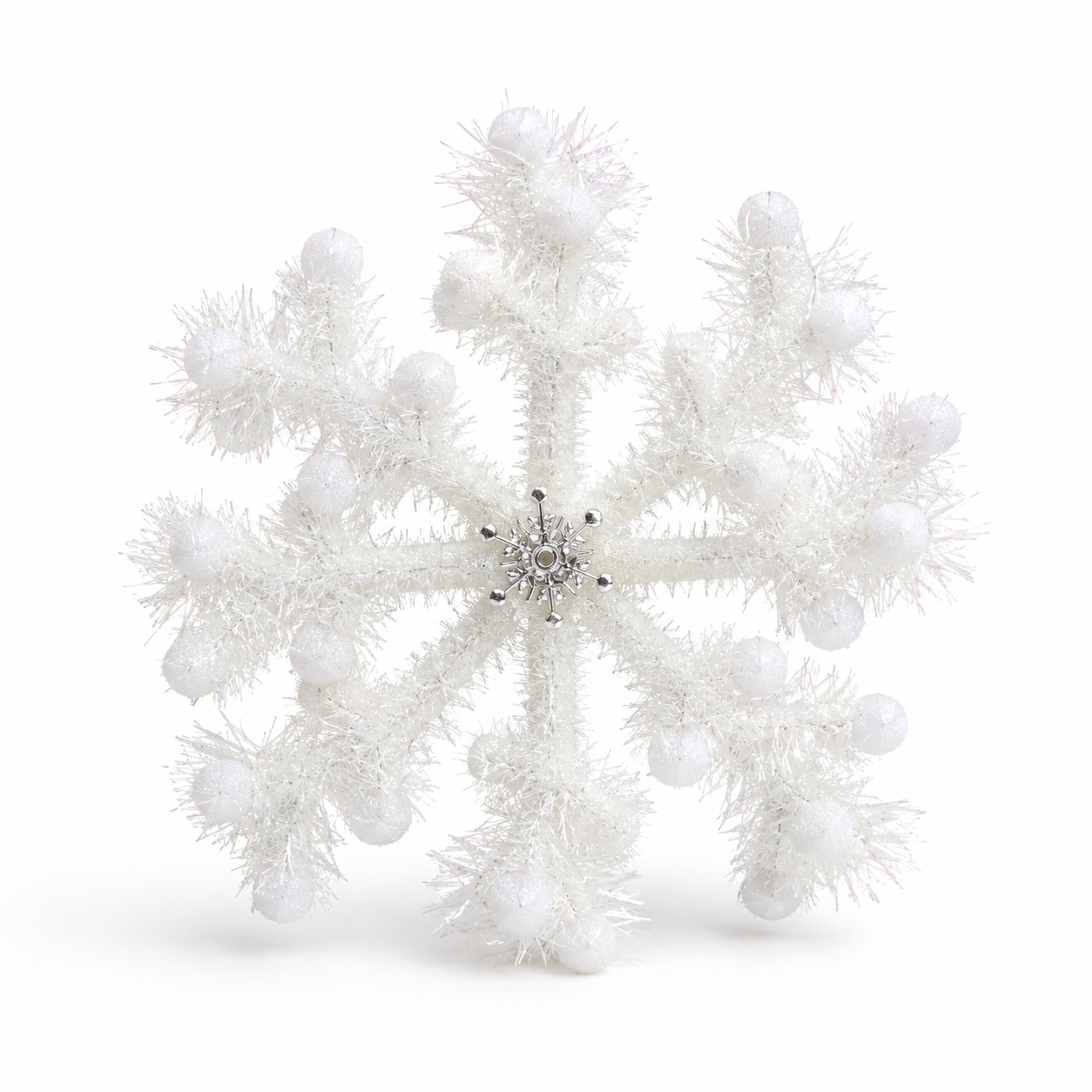 White Glitter Snowflake Decoration – 20cm