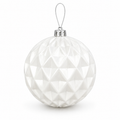 White Faceted Bauble 15cm