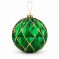 15cm Emerald Bauble with Gold Detail