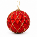 Red & Gold Lattice Faceted Bauble 15cm