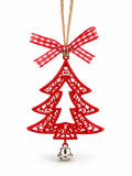 Red Metal Christmas Tree Hanging Decoration – 8cm