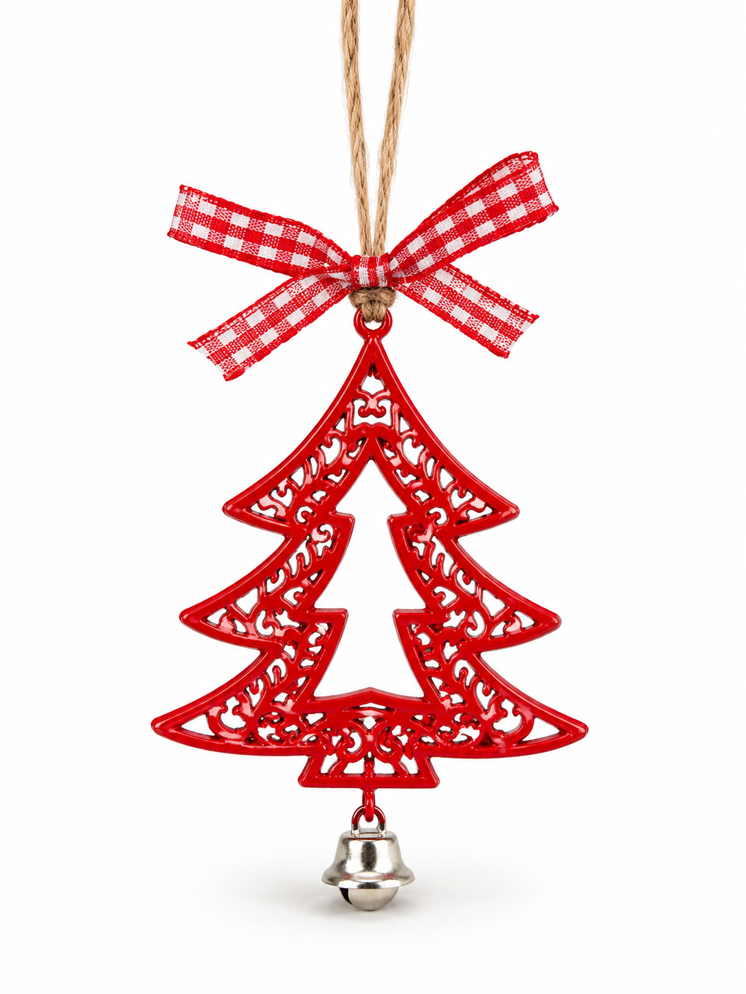 Red Metal Christmas Tree Hanging Decoration – 8cm