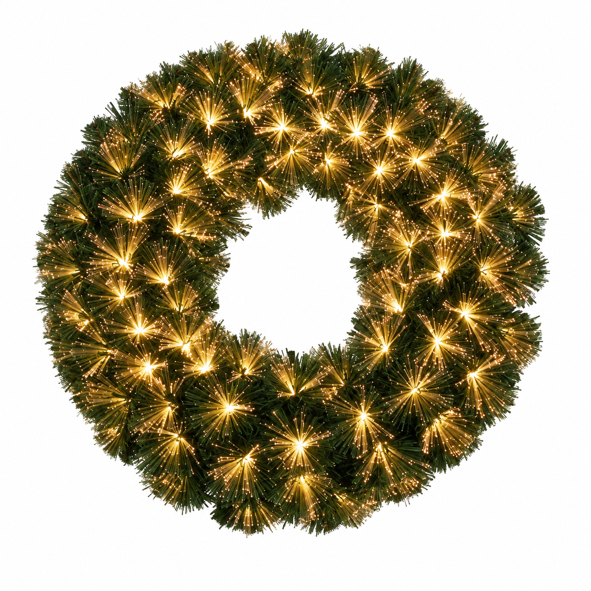 Fibre Optic Warm White Wreath 60cm