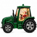 Santas Claus Green Tractor Snow Globe with Light & Music - Coming Soon