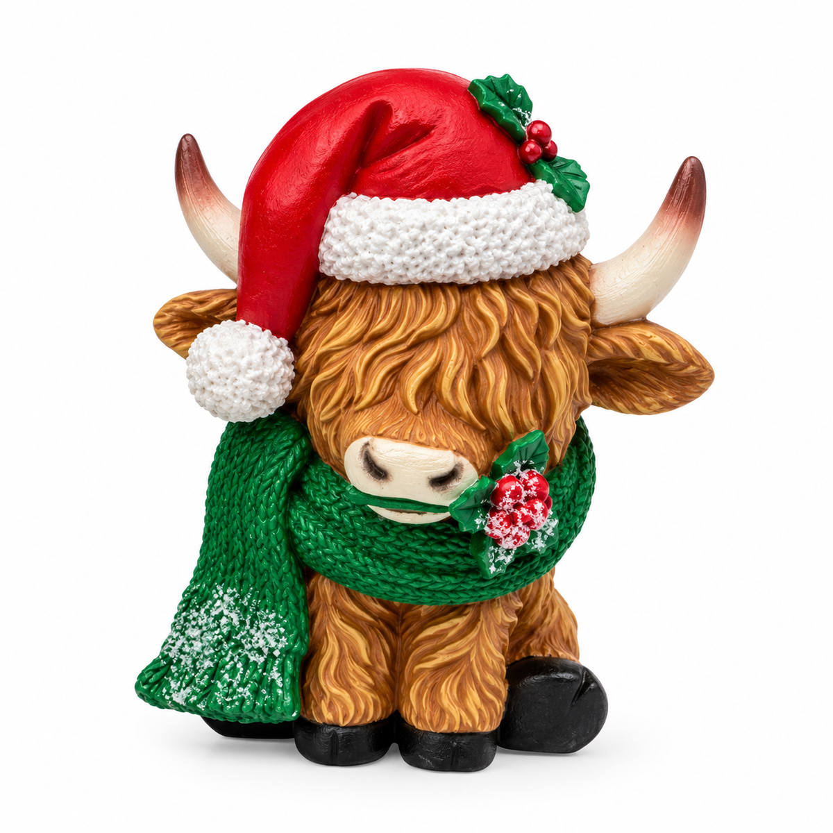 Xmas Highland Cow Sitting Red Hat - Coming Soon