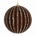 Brown Textured Rib Bauble 12cm