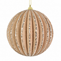 Champagne Textured Rib Bauble 12cm