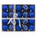 Royal Blue with Silver Christmas Baubles – 20 Pack
