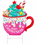 Pink Candy Mug Metal Yard Sign