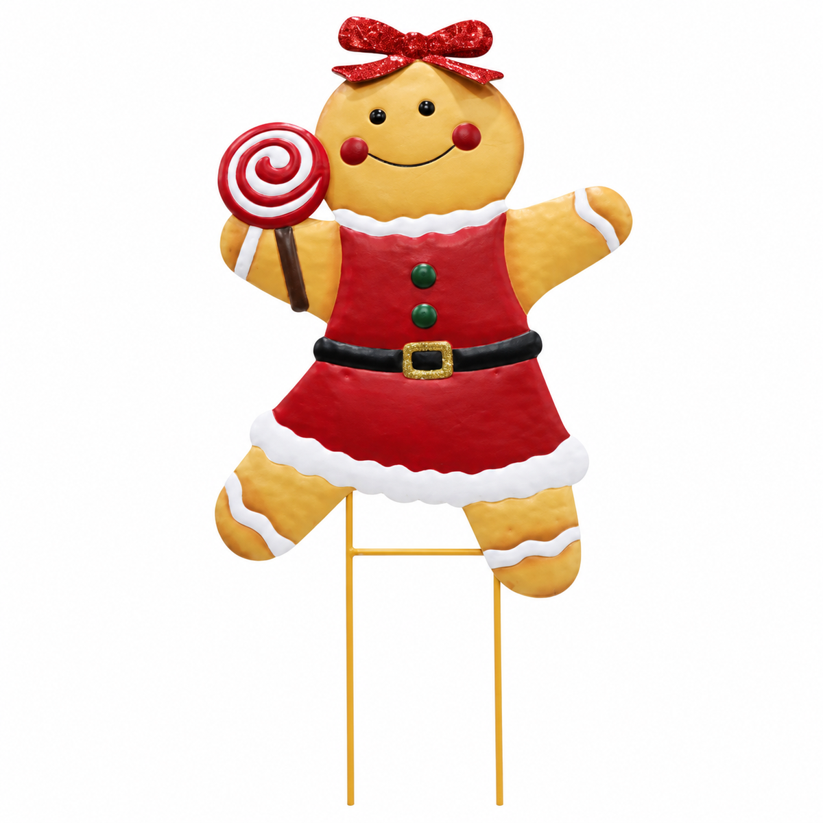 Metal Gingerbread Girl Outdoor Stake 66cm