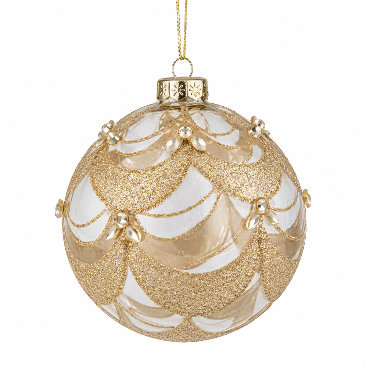 Clear Gold Swag Ball – 10cm