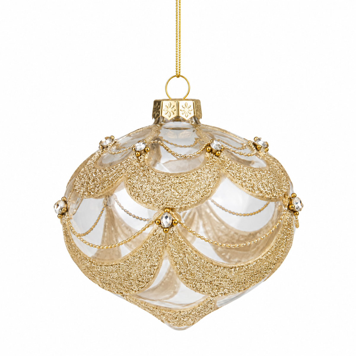 Clear Gold Swag Drop – 10cm