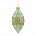 Clear Green Ornate Long Drop