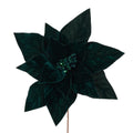 Emerald Velvet Poinsettia Stem – 30cm