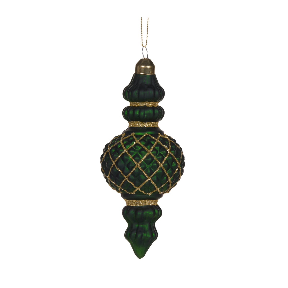 Green Quilted Finial 15.5cm