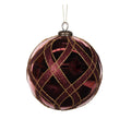 Burgundy Lattice Bauble 12cm