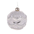 Silver Beaded Victorian Bauble 10cm