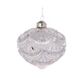 Silver Beaded Victorian Onion Bauble 10cm