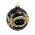 Black Floral Bauble