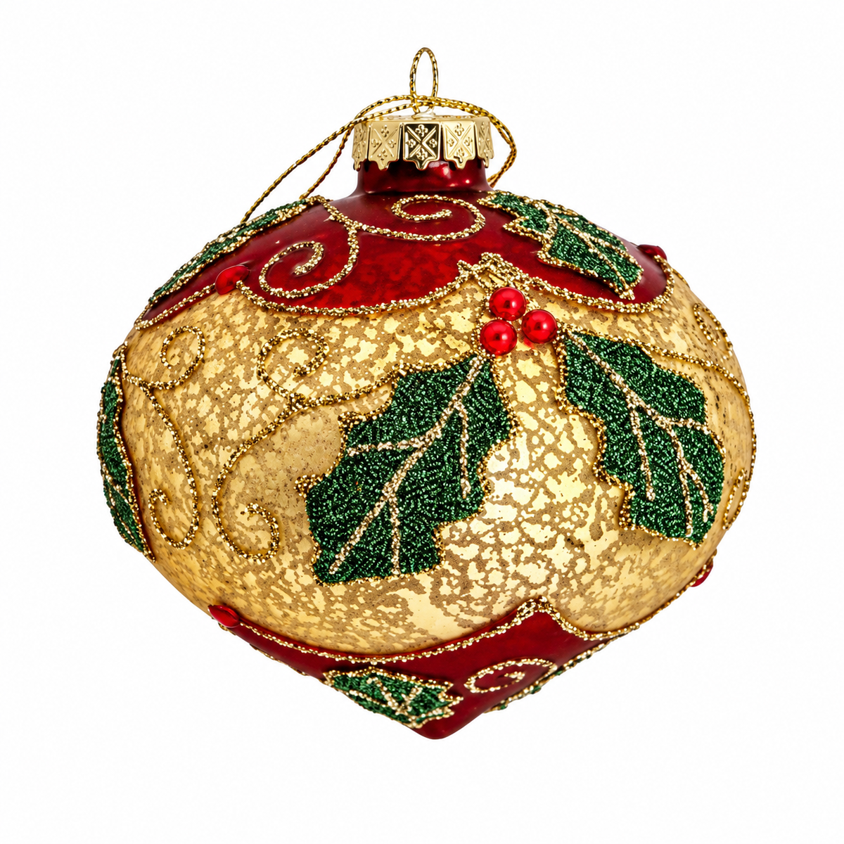 Red & Gold Holly Drop