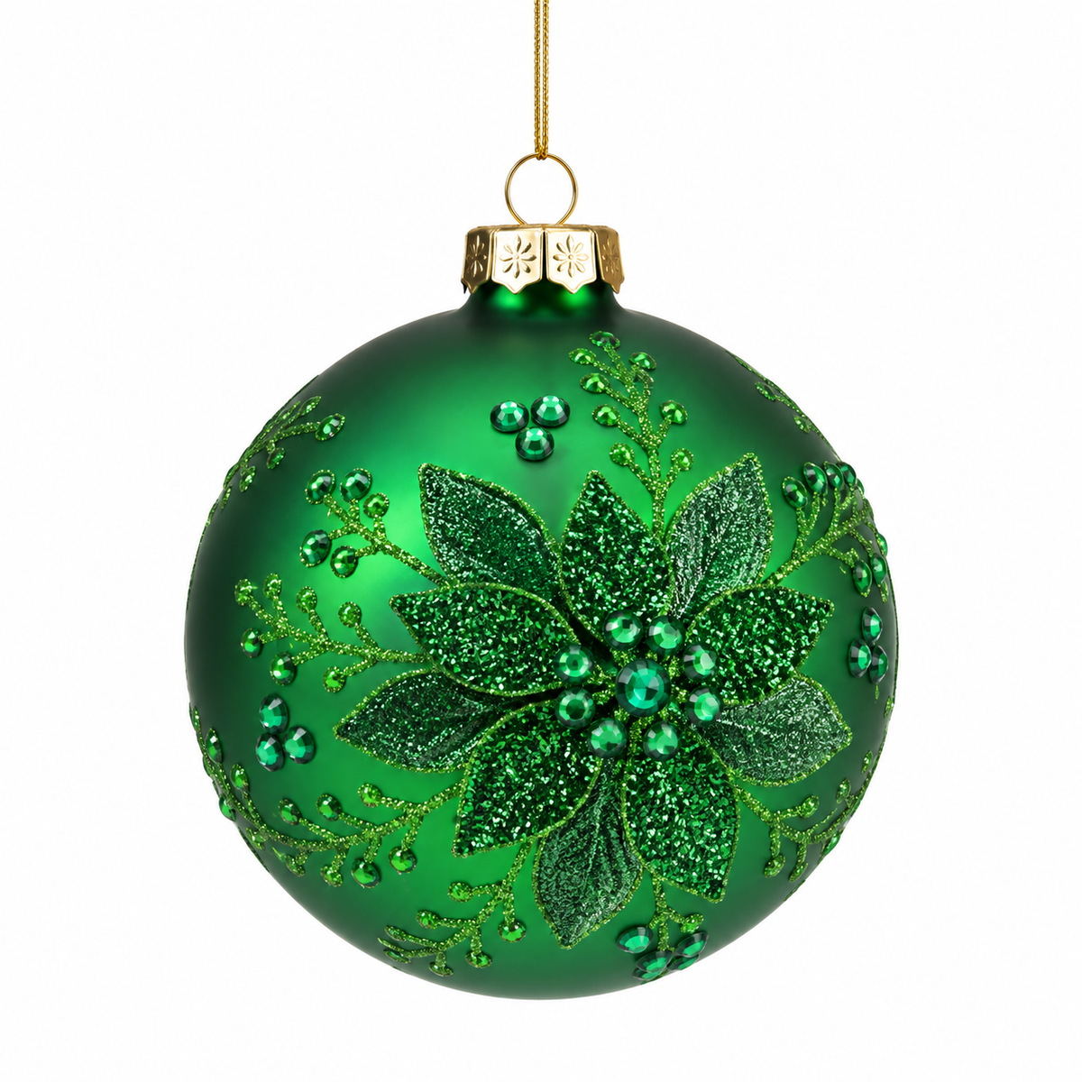 Green Beaded Ball – 10cm