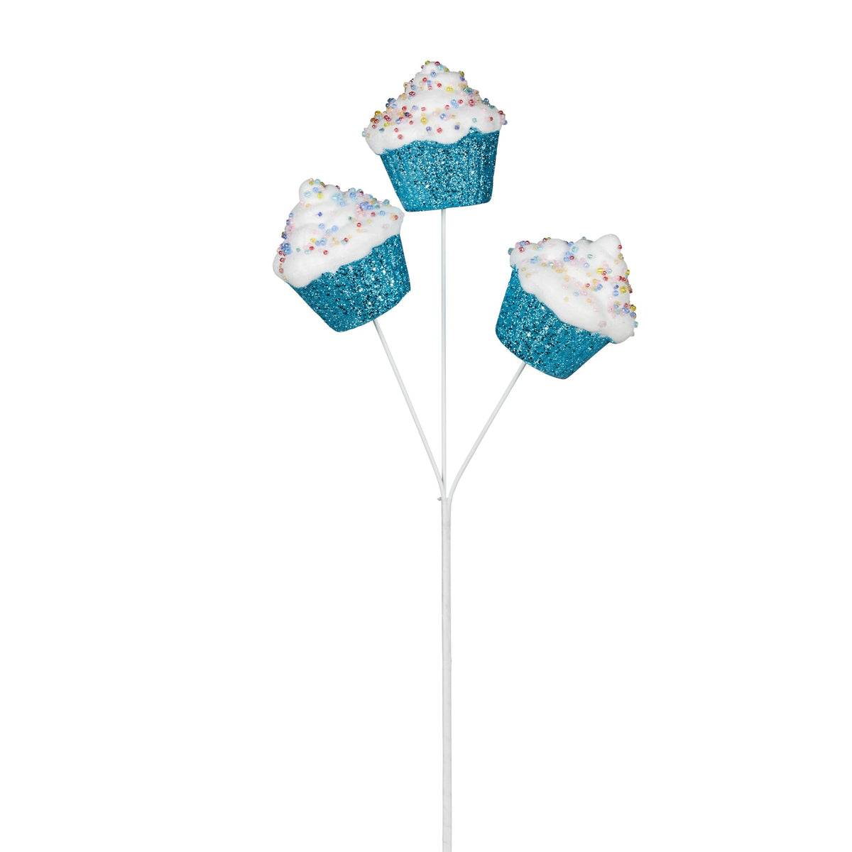 Triple Blue Cupcake Christmas Pick – 51cm