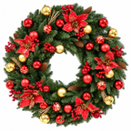 Red Decorated Wreath 80cm