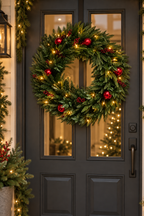 Lightly Decorated Wreath with LED 80cm