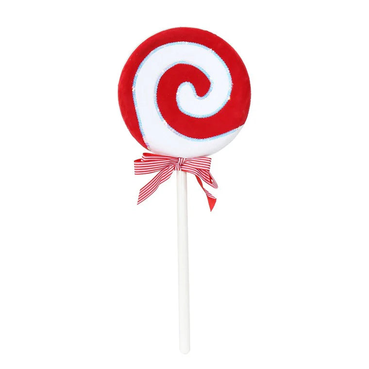 Giant Candycane Velvet Lollipop Decoration (6 Styles) 63cm