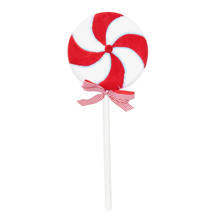 Giant Candycane Velvet Lollipop Decoration (6 Styles) 63cm