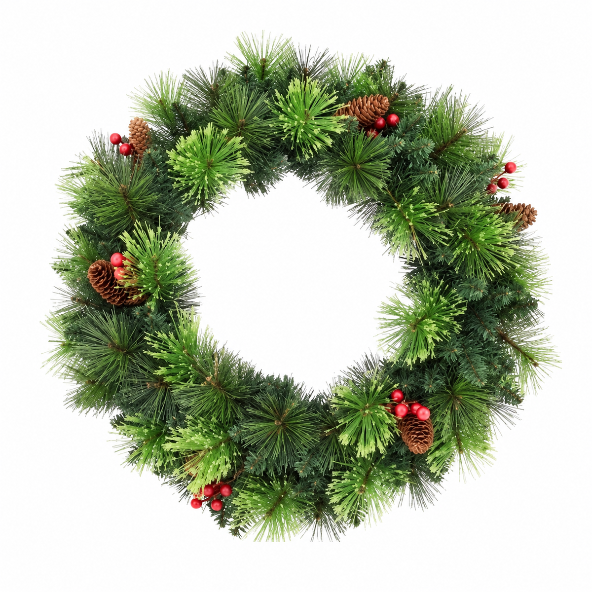Natural Wreath with Berries and Pinecones 60cm