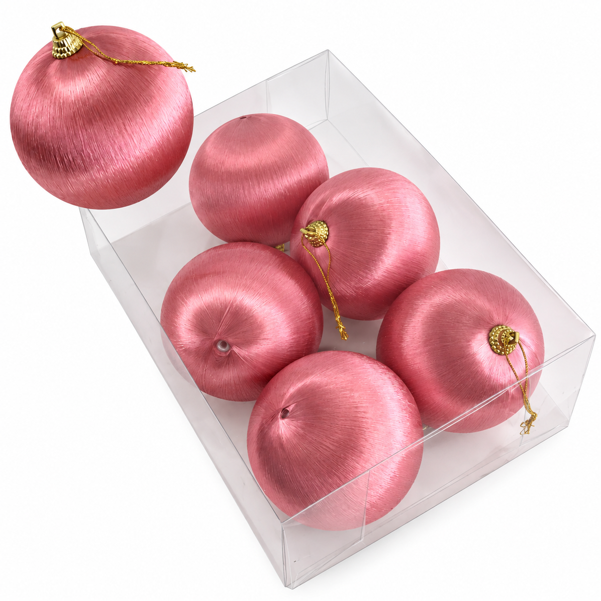 Pink Silk Ball Hanging Decoration 8cm