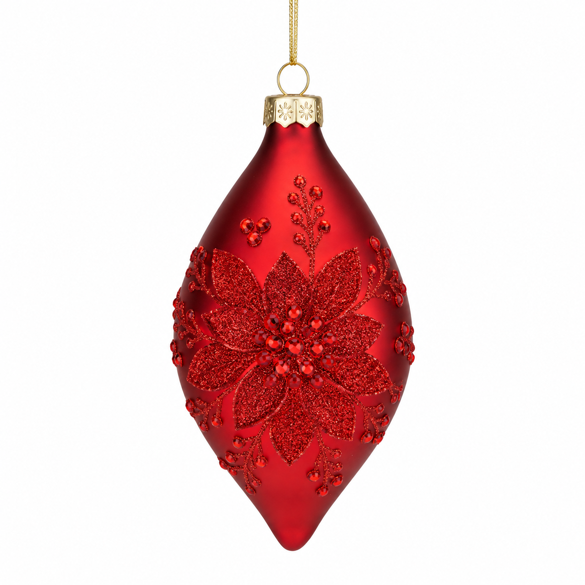 Red Beaded Long Drop – 14cm