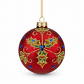Red & Green Holly Ball – 10cm