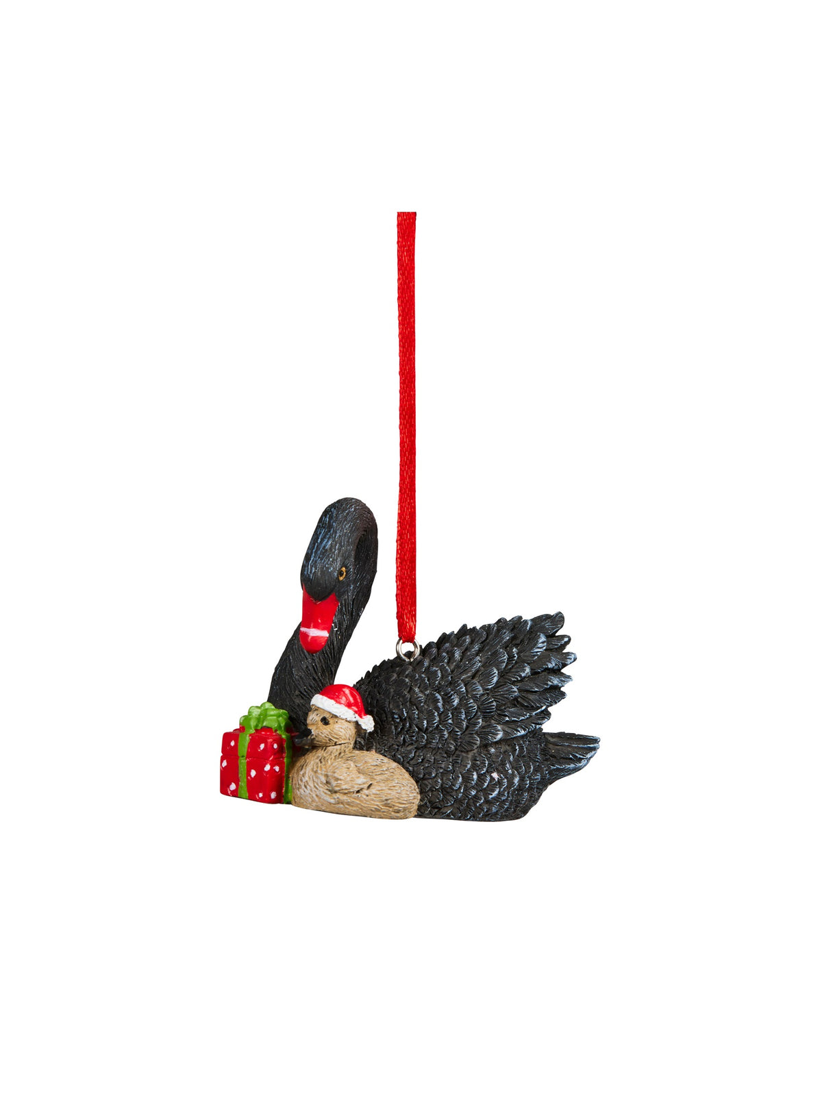 Swan with Baby Tree Decoration 8cmL