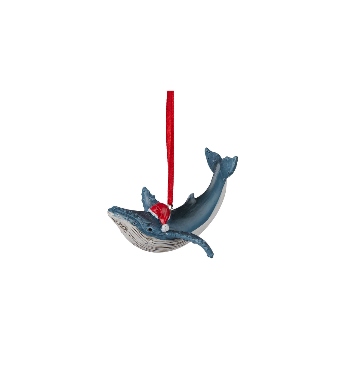 Humpback Whale with Santa Hat Tree Decoration 9cmL