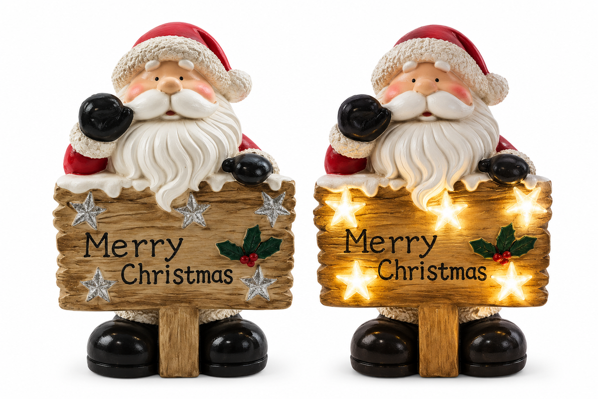 Santa Holding Merry Christmas Sign LED - Coming Soon