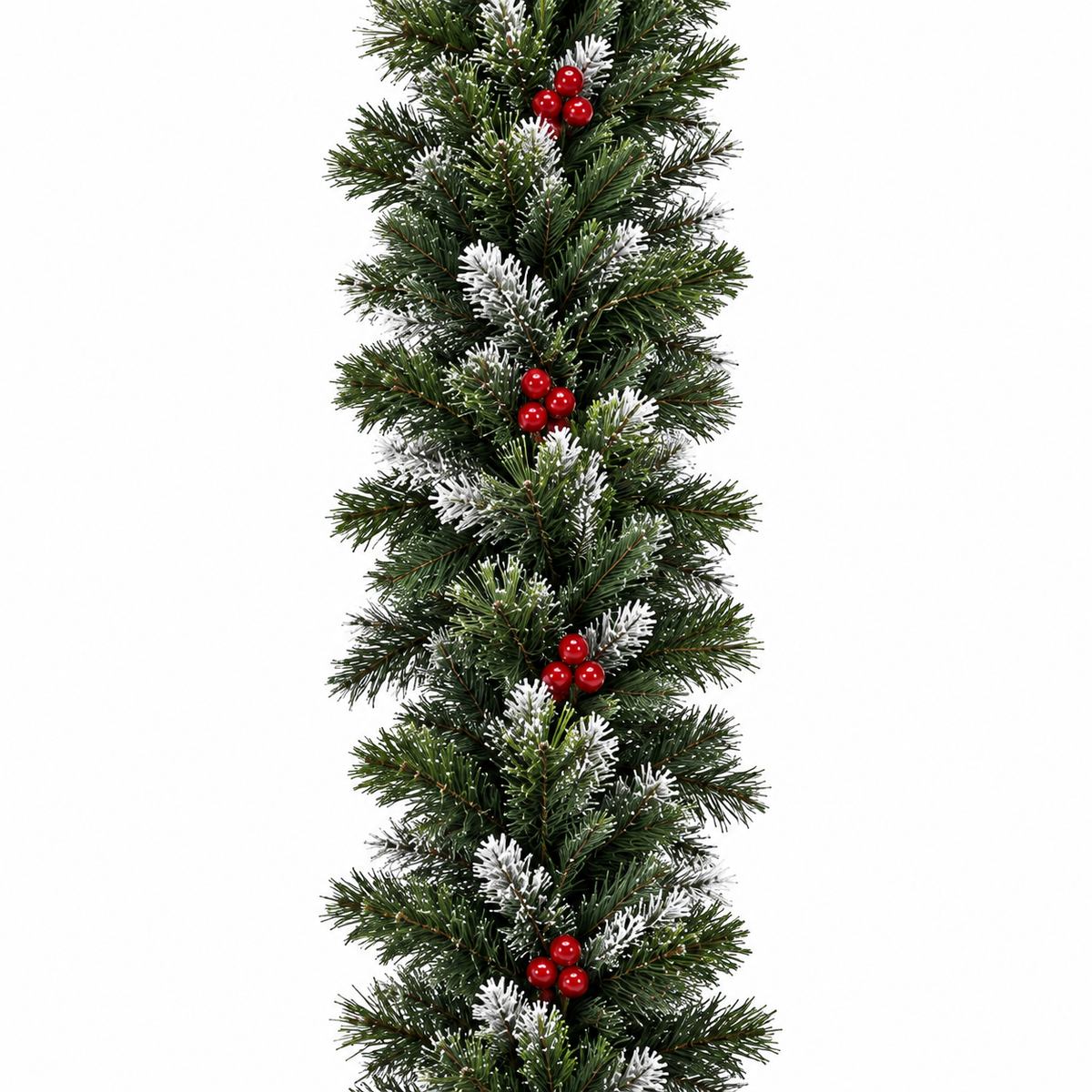 Snow Tip Garland with Red Berries and Pinecones 270cm